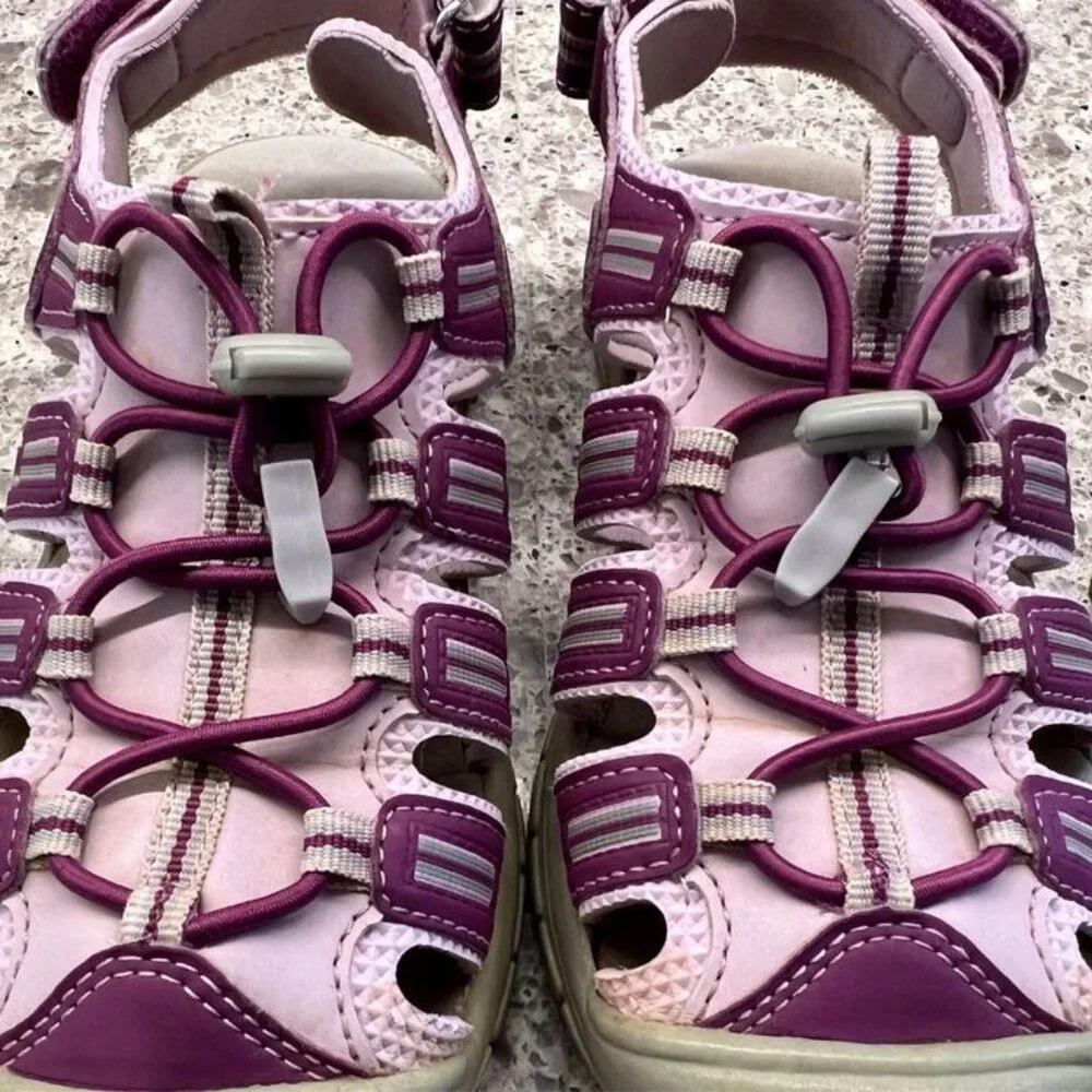 Khombu Kids Pink‎ and Purple Fisherman Sandals-Size 1